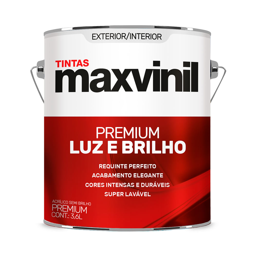 Tinta Acrílico Premium SemiBrilho Luz e Brilho Maxvinil Branco 3,6L