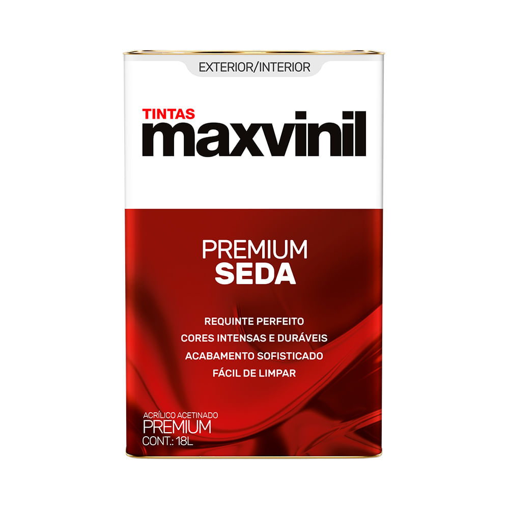 Tinta Acrílica Acetinada Premium Seda Maxvinil Branco 18L